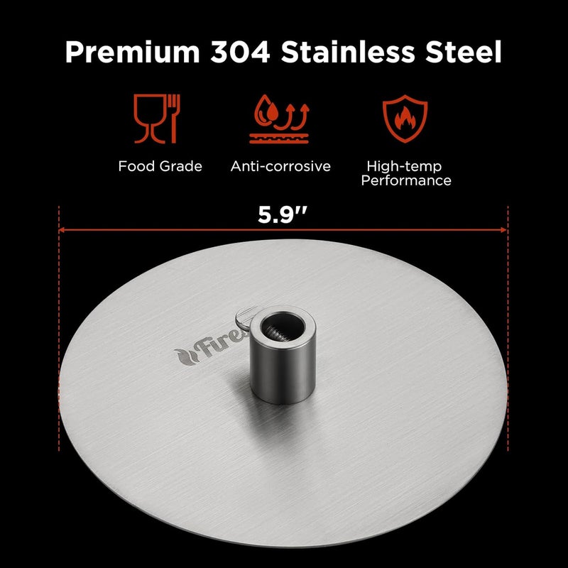 TURBRO Universal Grill Rotisserie Gyros Disc, 304 Stainless Steel, Fits 1/2” or 3/8" Hexagon, 3/8" or 5/16" Square Spit Rods, Compatible with Most Grills, for Outdoor BBQ, Set of 2 Discs - Image 2